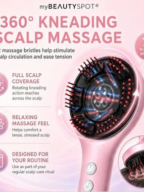 My BEAUTYSPOT Pink 360° Kneading Scalp Massage Brush